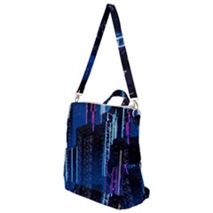 Night Music The City Neon Background Synth Retrowave Crossbody Backpack by uniart180623