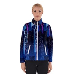 Night Music The City Neon Background Synth Retrowave Women s Bomber Jacket by uniart180623