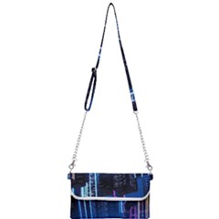 Night Music The City Neon Background Synth Retrowave Mini Crossbody Handbag by uniart180623