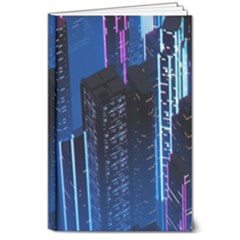 Night Music The City Neon Background Synth Retrowave 8  X 10  Hardcover Notebook by uniart180623