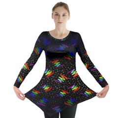 Rainbows Pixel Pattern Long Sleeve Tunic  by uniart180623