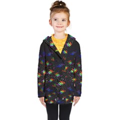 Rainbows Pixel Pattern Kids  Double Breasted Button Coat by uniart180623