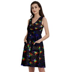 Rainbows Pixel Pattern Sleeveless Dress With Pocket by uniart180623