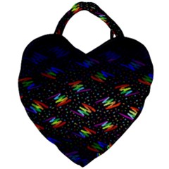 Rainbows Pixel Pattern Giant Heart Shaped Tote by uniart180623