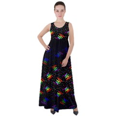 Rainbows Pixel Pattern Empire Waist Velour Maxi Dress by uniart180623