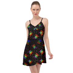 Rainbows Pixel Pattern Summer Time Chiffon Dress by uniart180623