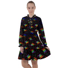 Rainbows Pixel Pattern All Frills Chiffon Dress by uniart180623