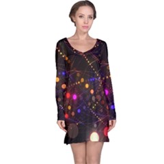 Abstract Light Star Design Laser Light Emitting Diode Long Sleeve Nightdress by uniart180623