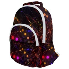 Abstract Light Star Design Laser Light Emitting Diode Rounded Multi Pocket Backpack by uniart180623