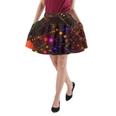 Abstract Light Star Design Laser Light Emitting Diode A-line Pocket Skirt by uniart180623