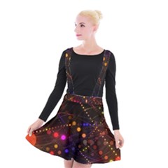 Abstract Light Star Design Laser Light Emitting Diode Suspender Skater Skirt by uniart180623