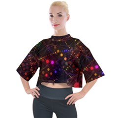 Abstract Light Star Design Laser Light Emitting Diode Mock Neck Tee by uniart180623