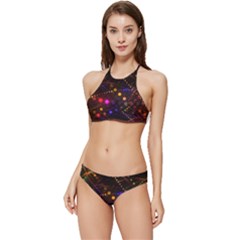 Abstract Light Star Design Laser Light Emitting Diode Banded Triangle Bikini Set by uniart180623