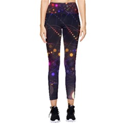 Abstract Light Star Design Laser Light Emitting Diode Pocket Leggings  by uniart180623