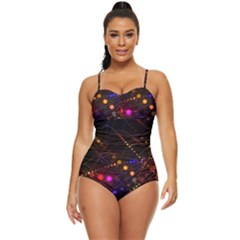 Abstract Light Star Design Laser Light Emitting Diode Retro Full Coverage Swimsuit by uniart180623