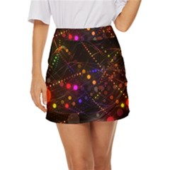 Abstract Light Star Design Laser Light Emitting Diode Mini Front Wrap Skirt by uniart180623