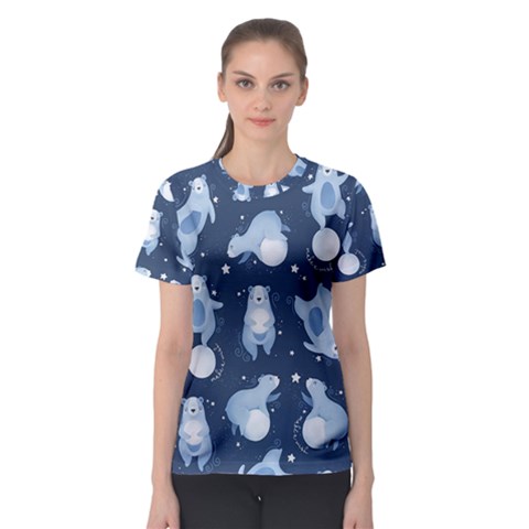 Bear Pattern Patterns Planet Animals Women s Sport Mesh Tee by uniart180623