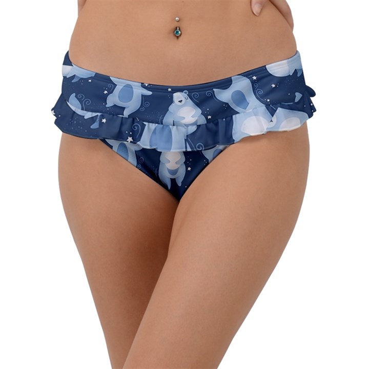 Bear Pattern Patterns Planet Animals Frill Bikini Bottoms