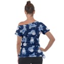 Bear Pattern Patterns Planet Animals Off Shoulder Tie-Up Tee View2