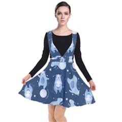 Bear Pattern Patterns Planet Animals Plunge Pinafore Dress by uniart180623