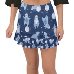 Bear Pattern Patterns Planet Animals Fishtail Mini Chiffon Skirt by uniart180623