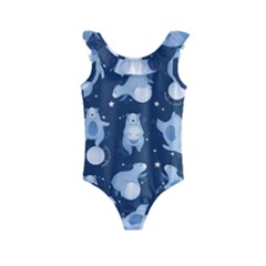 Bear Pattern Patterns Planet Animals Kids  Frill Swimsuit by uniart180623