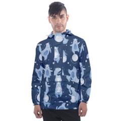 Bear Pattern Patterns Planet Animals Men s Front Pocket Pullover Windbreaker by uniart180623