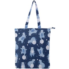 Bear Pattern Patterns Planet Animals Double Zip Up Tote Bag by uniart180623