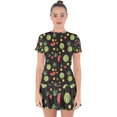 Watermelon Berries Patterns Pattern Drop Hem Mini Chiffon Dress by uniart180623