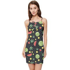 Watermelon Berries Patterns Pattern Summer Tie Front Dress by uniart180623