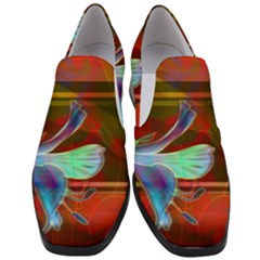 Abstract Fractal Design Digital Wallpaper Graphic Backdrop Women Slip On Heel Loafers by uniart180623