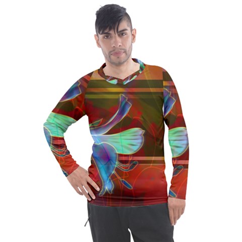 Abstract Fractal Design Digital Wallpaper Graphic Backdrop Men s Pique Long Sleeve Tee by uniart180623