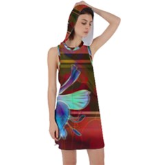 Abstract Fractal Design Digital Wallpaper Graphic Backdrop Racer Back Hoodie Dress by uniart180623