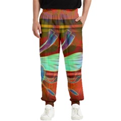 Abstract Fractal Design Digital Wallpaper Graphic Backdrop Men s Elastic Waist Pants by uniart180623