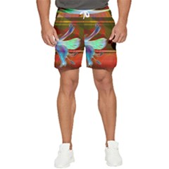 Abstract Fractal Design Digital Wallpaper Graphic Backdrop Men s Runner Shorts by uniart180623