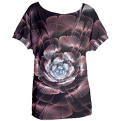 Flower Fractal Art Cool Petal Abstract Women s Oversized Tee by uniart180623