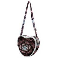 Flower Fractal Art Cool Petal Abstract Heart Shoulder Bag by uniart180623