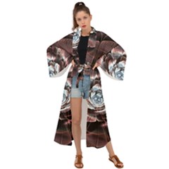 Flower Fractal Art Cool Petal Abstract Maxi Kimono