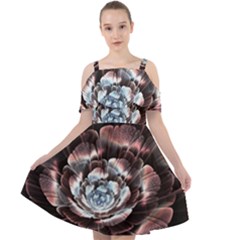 Flower Fractal Art Cool Petal Abstract Cut Out Shoulders Chiffon Dress by uniart180623