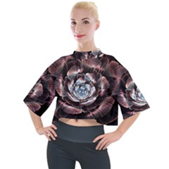 Flower Fractal Art Cool Petal Abstract Mock Neck Tee by uniart180623