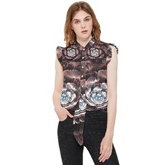 Flower Fractal Art Cool Petal Abstract Frill Detail Shirt by uniart180623