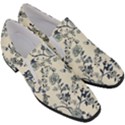 Vintage Background Blue Roses Rose Pattern Retro Women Slip On Heel Loafers View3