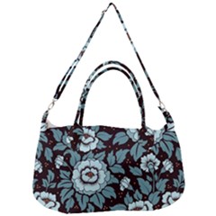 Vintage Floral Pattern Blue Damask Pattern Blue Vintage Removable Strap Handbag by uniart180623