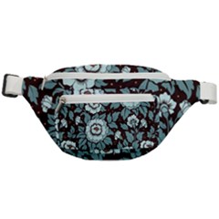 Vintage Floral Pattern Blue Damask Pattern Blue Vintage Fanny Pack by uniart180623