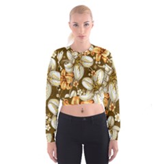 Flowers Pattern Floral Patterns Decorative Art Cropped Sweatshirt