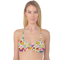 Colorful Flowers Pattern Abstract Patterns Floral Patterns Reversible Tri Bikini Top by uniart180623