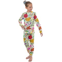 Colorful Flowers Pattern Abstract Patterns Floral Patterns Kids  Long Sleeve Set  by uniart180623