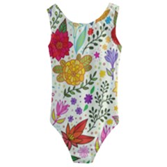 Colorful Flowers Pattern Abstract Patterns Floral Patterns Kids  Cut-out Back One Piece Swimsuit by uniart180623