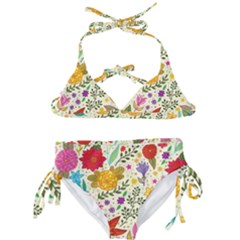 Colorful Flowers Pattern Abstract Patterns Floral Patterns Kids  Classic Bikini Set by uniart180623