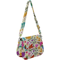 Colorful Flowers Pattern Abstract Patterns Floral Patterns Saddle Handbag by uniart180623